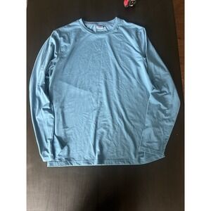 Outdoor Voices Shirt Mens Medium Long‎ Sleeve Blue Workout Running Gym Stretch